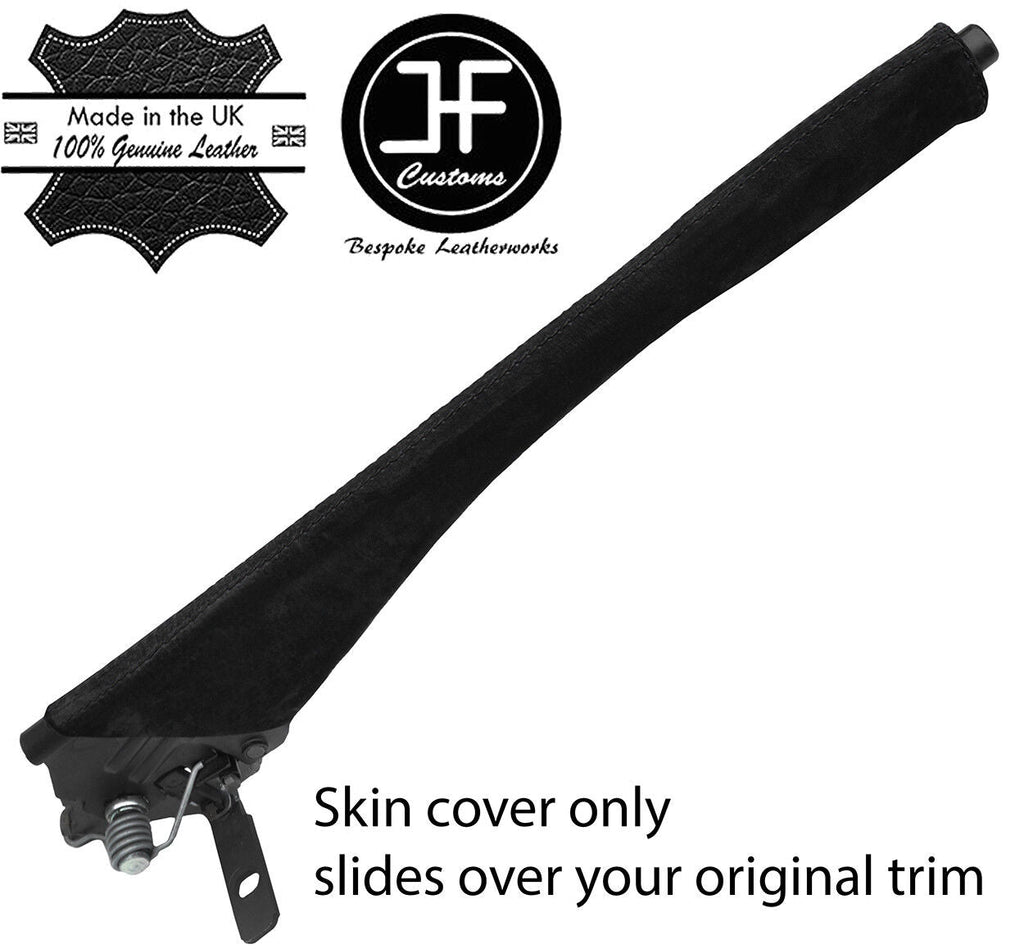 BLACK STITCH REAL SUEDE HANDBRAKE GAITER COVER FITS SMART FORTWO 451 07-14
