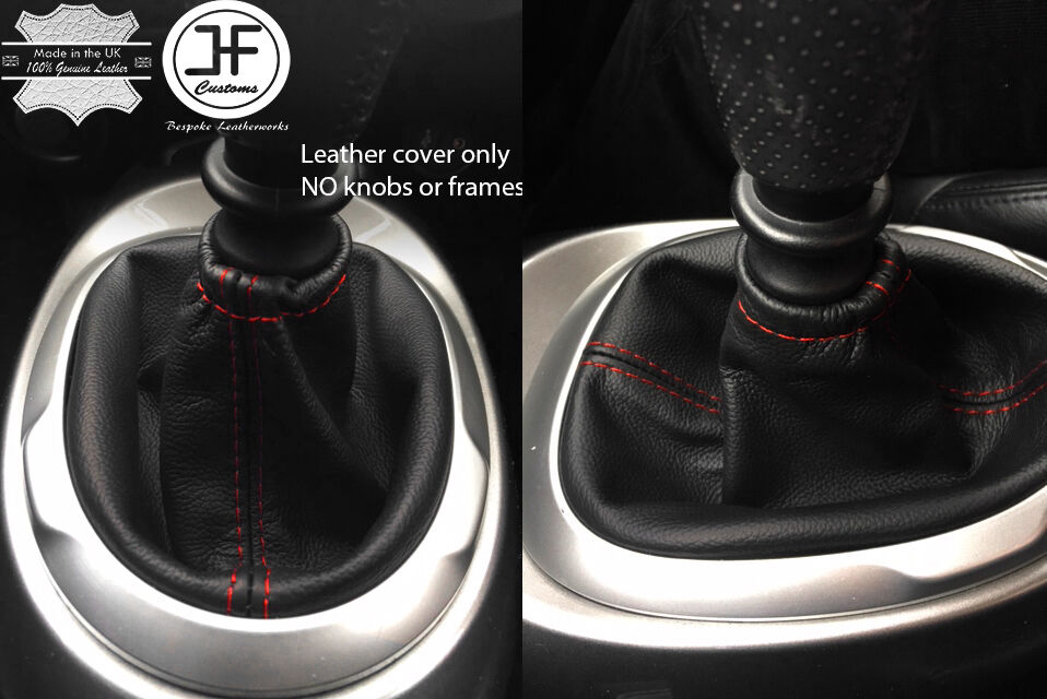RED STITCHING MANUAL LEATHER GEAR GAITER FITS NISSAN JUKE 2010-2016 CUSTOM NEW