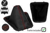 RED STITCH LEATHER GEAR GAITER+PLASTIC FRAME FOR VAUXHALL GRANDLAND X 17-20