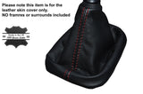 RED STITCHING MANUAL LEATHER SKIN GEAR GAITER FITS HYUNDAI IX35 2010-2015