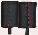 red stitch FITS ALFA ROMEO 147 01-09 2X FRONT SEAT BELT STALK LEATHER COVERS
