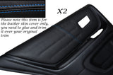 BLUE STITCH 2X REAR DOOR CARD TRIM SKIN COVERS FITS LEXUS IS200 1998-2005