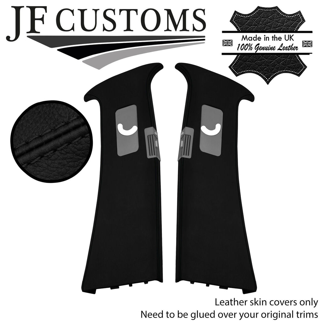 BLACK STITCH LEATHER FULL B PILLAR COVERS FITS PORSCHE CAYENNE 955 MK1 03-10