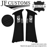 BLACK STITCH LEATHER FULL B PILLAR COVERS FITS PORSCHE CAYENNE 955 MK1 03-10