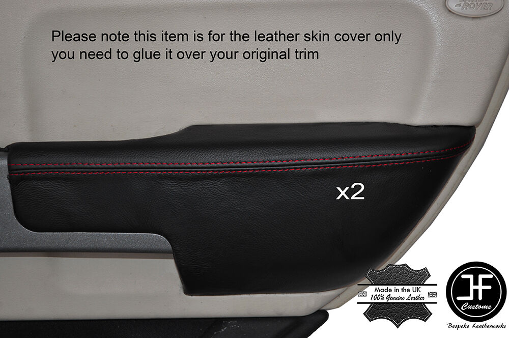 RED STITCH 2X REAR DOOR ARMREST SKIN COVERS FITS RANGE ROVER VOGUE L322