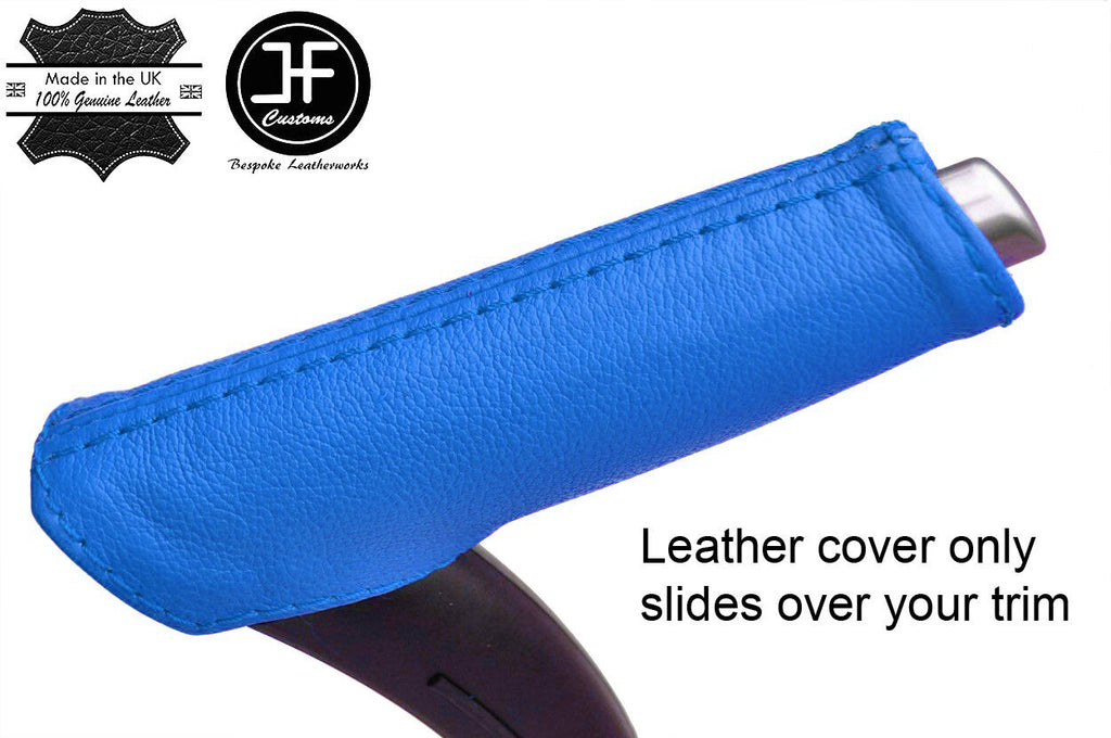 BLUE REAL LEATHER HANDBRAKE HANDLE COVER FITS AUDI A3 8P 04-12 CUSTOM NEW