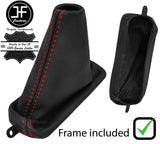 RED STITCH LEATHER HANDBRAKE GAITER+PLASTIC FRAME FITS MAZDA RX7 FD3S 92-02