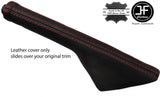 RED STITCHING REAL LEATHER HANDBRAKE GAITER FITS VW TOURAN 2003-2011 CUSTOM NEW