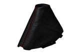 RED STITCH FITS MAZDA 2  2003-2007 DEMIO  LEATHER GEAR GAITER SHIFT BOOT