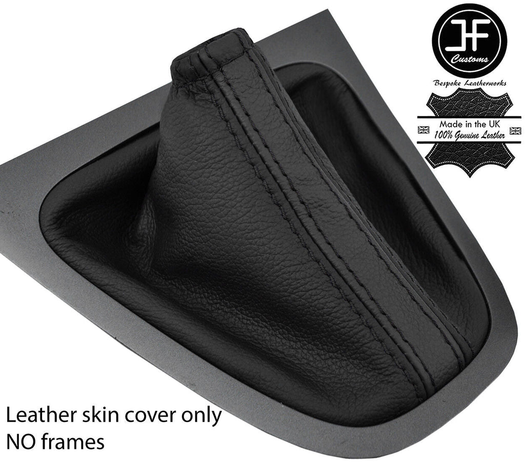 BLACK & BLACK STRIPE TOP GRAIN LEATHER GEAR GAITER FITS TOYOTA AURIS 2007-2011