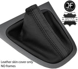 BLACK & BLACK STRIPE TOP GRAIN LEATHER GEAR GAITER FITS TOYOTA AURIS 2007-2011