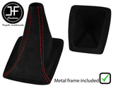RED STITCH LUXE SUEDE GEAR GAITER+METAL FRAME FOR TOYOTA CELICA MK7 99-06