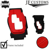 RED LEATHER AUTO AUTOMATIC GEAR SURROUND COVER+FRAME FOR NISSAN GTR R35 17-21