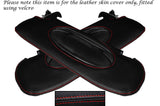 RED STITCH 2X SUN VISORS LEATHER COVERS FITS PORSCHE BOXSTER 987 CAYMAN 05-12
