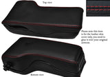 RED STITCHING LEATHER ARMREST SKIN COVER FITS AUDI A6 1995-1998 CUSTOM NEW