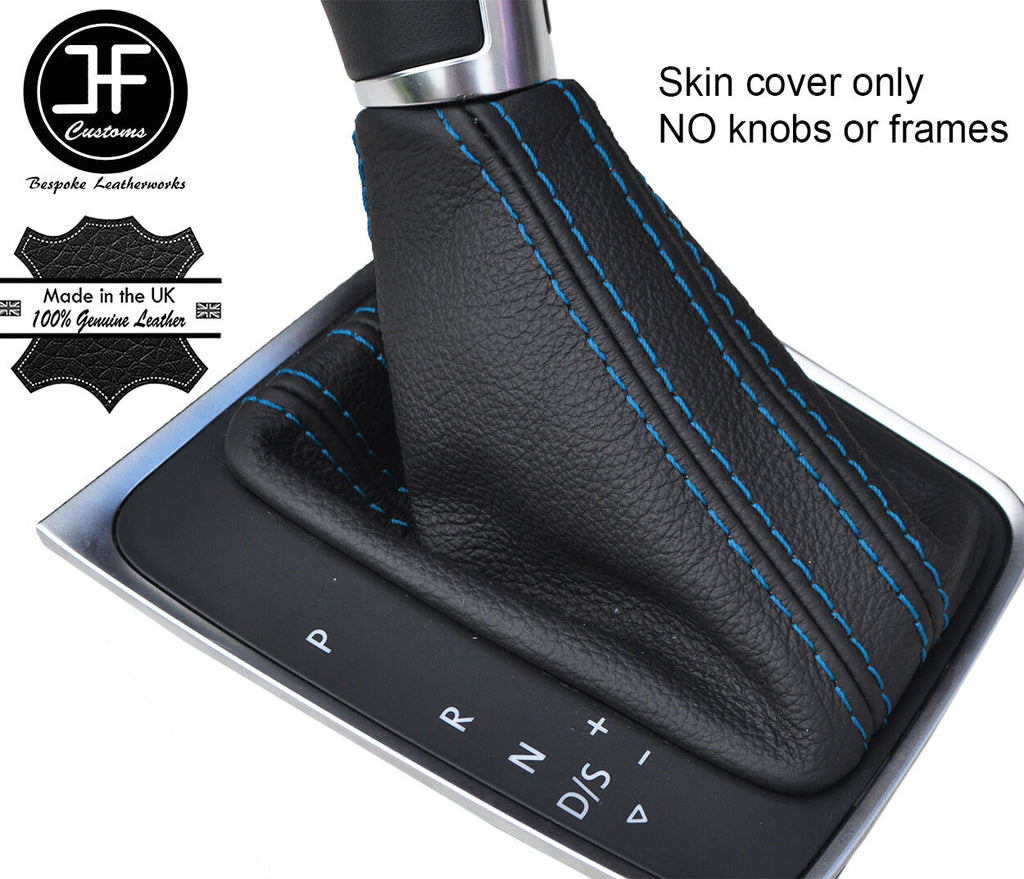 BLUE STITCH LEATHER DSG AUTOMATIC GEAR GAITER FITS VW GOLF MK7 VII 2013-2017
