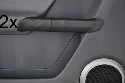 black stitch FITS SMART FORFOUR MERCEDES 2X DOOR HANDLE LEATHER COVERS