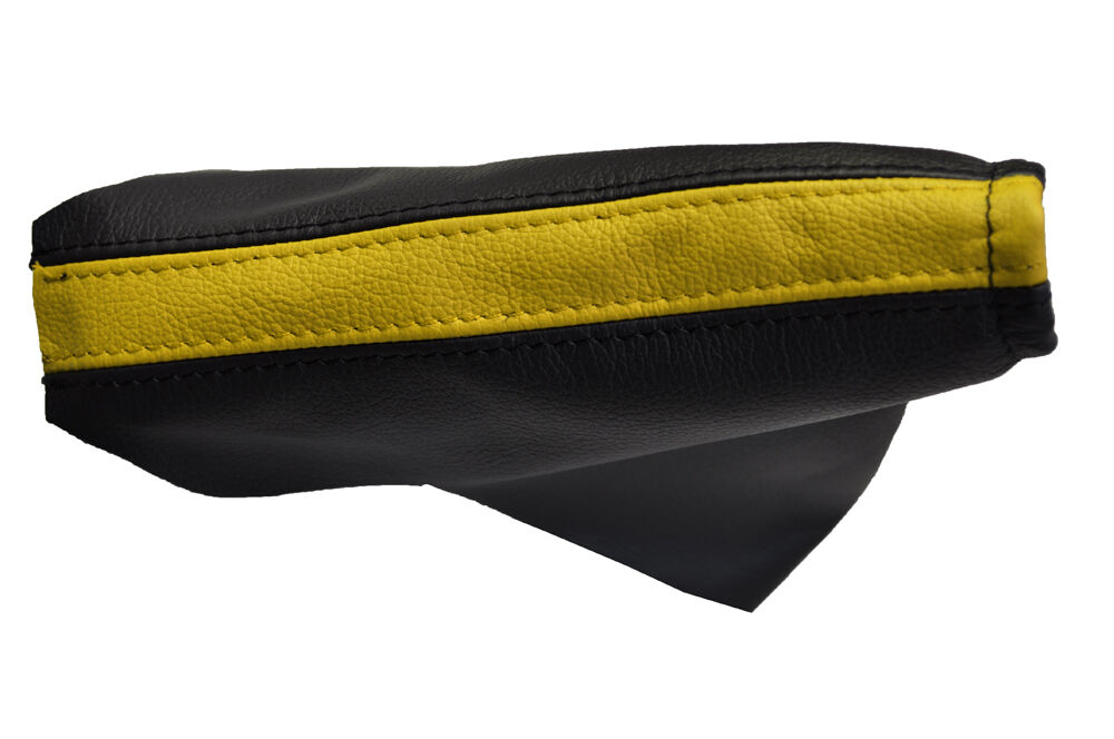 YELLOW BLACK  FITS ASTRA MK5 H 2004-2009 HANDBRAKE GAITER LEATHER CUSTOM NEW