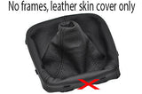 BLACK DOUBLE STITCH FITS FORD KUGA 2008-2012 LEATHER GEAR GAITER COVER