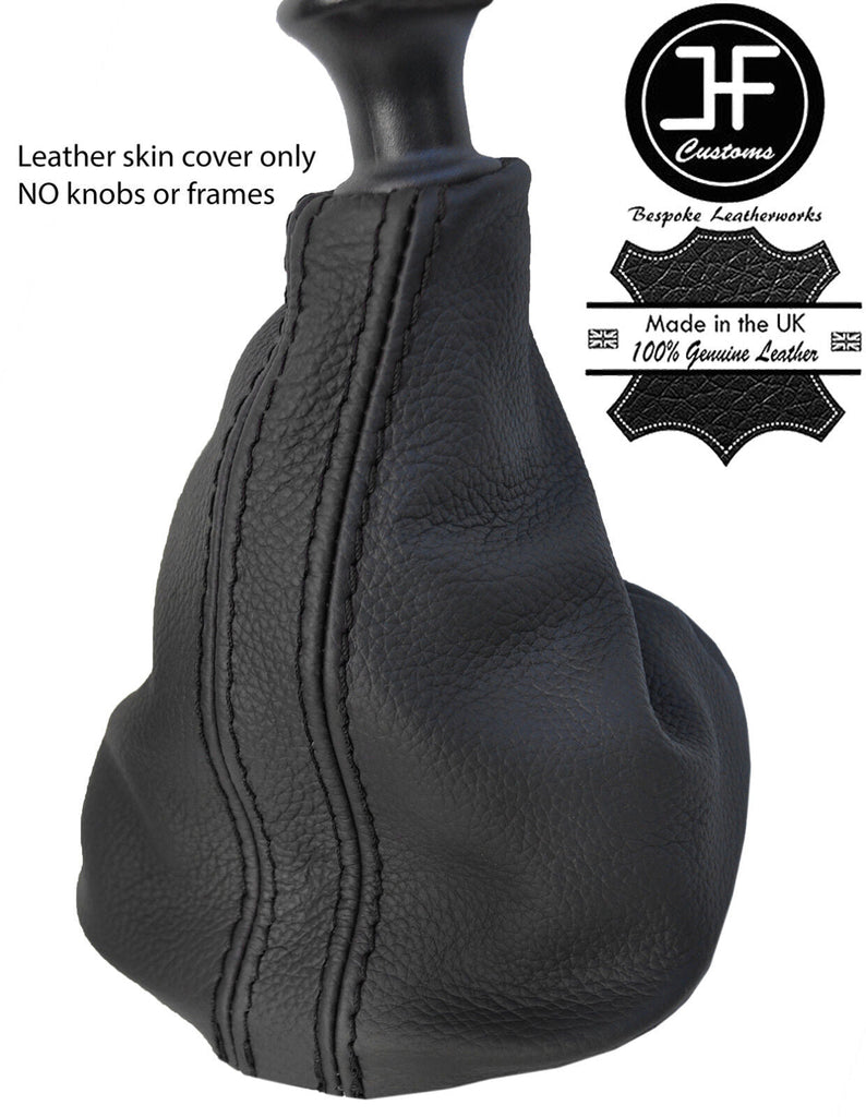 BLACK & BLACK STRIPE  REAL LEATHER MANUAL GEAR GAITER FITS RENAULT TRAFIC 01-14