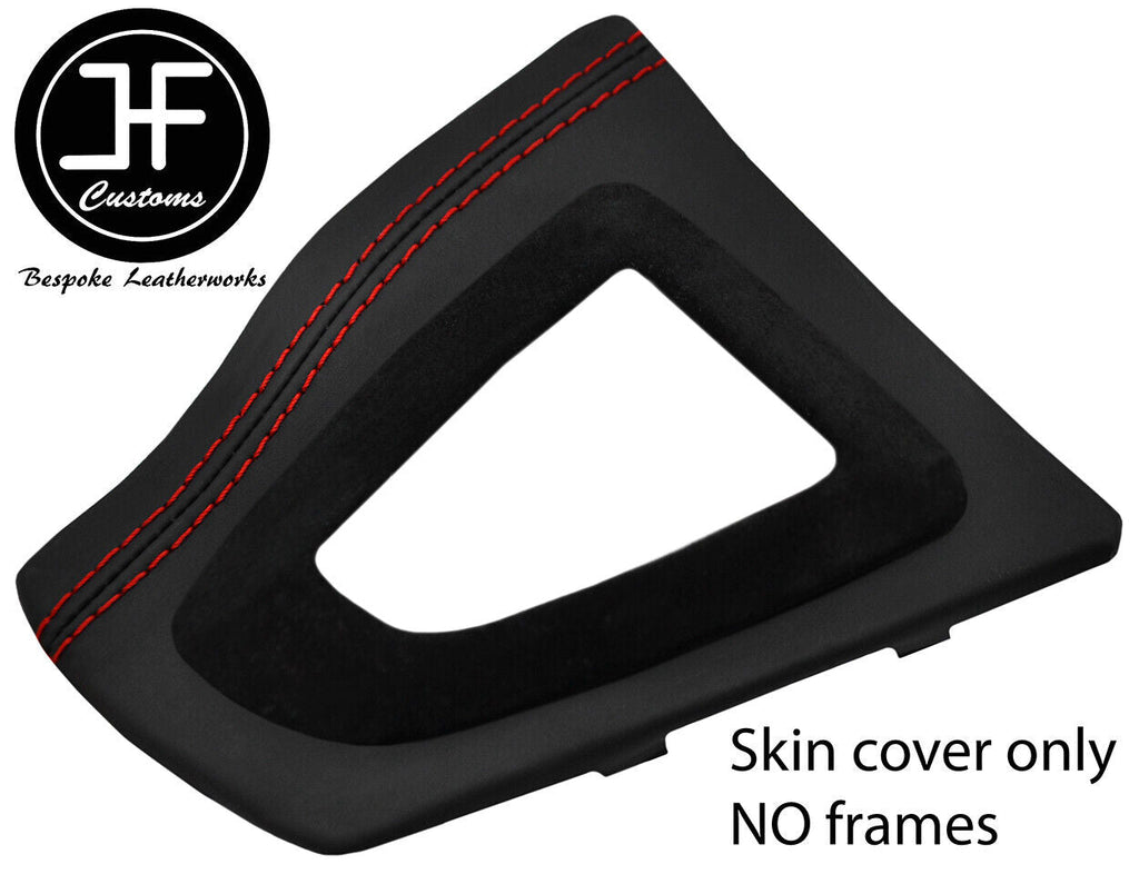 RED STITCH AUTO GEAR SURROUND NAPPA & SUEDE TRIM COVERS FOR BMW 4 F32 F33