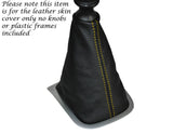 YELLOW  STITCHING LEATHER GEAR GAITER FITS RENAULT MEGANE MK3 MKIII 2008-2013