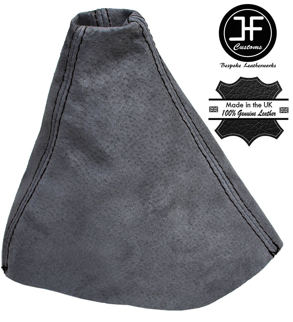 BLACK STITCH MANUAL GRAPHITE SUEDE GEAR GAITER FITS VAUXHALL OPEL CORSA D 06-14