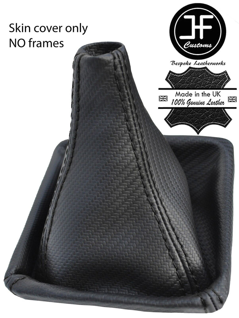 BLACK STITCH CARBON FIBER VINYL GEAR GAITER FOR SUBARU IMPREZA WRX STI 2008-14