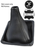 BLACK STITCH CARBON FIBER VINYL GEAR GAITER FOR SUBARU IMPREZA WRX STI 2008-14