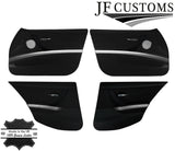 BLACK STITCH PERFORATED LEATHER 4X DOOR HANDLE TRIMS + COVERS FOR BMW E90 E91