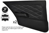 GREY DIAMOND STITCH 2X FULL REAR DOOR CARDS LEATHER COVERS FITS BMW E30 SALOON