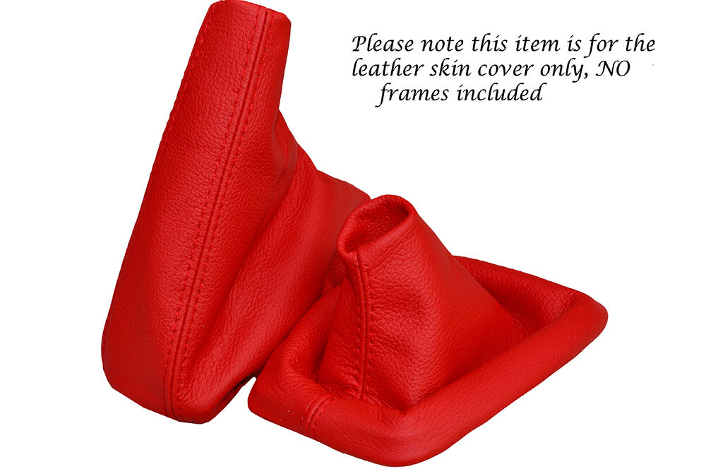 B RED LEATHER FITS BMW 3 SERIES E36 E46 BOOT CUSTOM GAITERS SET COVER 1992-2005