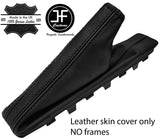 BLACK & BLACK STRIPE LEATHER HANDBRAKE GAITER FITS SKODA OCTAVIA MK3 2013-2018