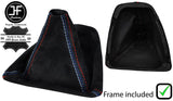BLACK & TRI STITCH MANUAL SUEDE GEAR GAITER+PLASTIC FRAME FOR BMW E90 E91 E92