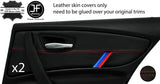 RED STITCH TRI STRIPE 2X REAR DOOR CARD TRIM LEATHER COVERS FOR BMW 1 E87 04-12