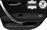 BLACK STITCH 2X REAR DOOR ARMREST TRIM LEATHER COVER FOR BMW 1 SERIES E87 04-12