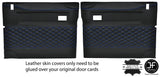 BLUE DIAMOND STITCH 2X FRONT DOOR CARD COVERS FITS LAND ROVER DEFENDER 90 110