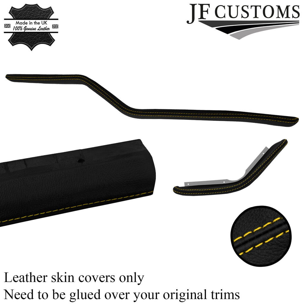 YELLOW STITCH DASH PADS LEATHER COVER FOR TRIUMPH SPITFIRE MK4 GT6 CUSTOM NEW