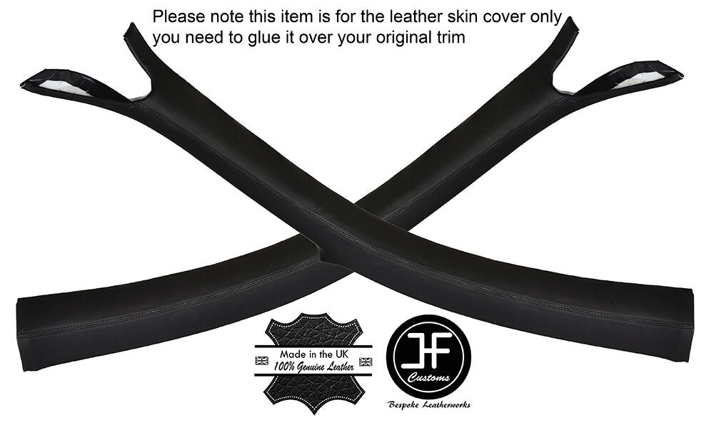 BLACK STITCH 2X A POST PILLAR LEATHER COVERS FITS AUDI TT MK2 2006-2014 COUPE