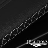 LIGHT GREY CROSS STITCH 2X SUN VISOR COVERS FOR SMART FORTWO 453 2014-2019