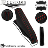 RED STITCH LEATHER HANDBRAKE + METAL FRAME FITS TOYOTA LANDCRUISER J120 02-09