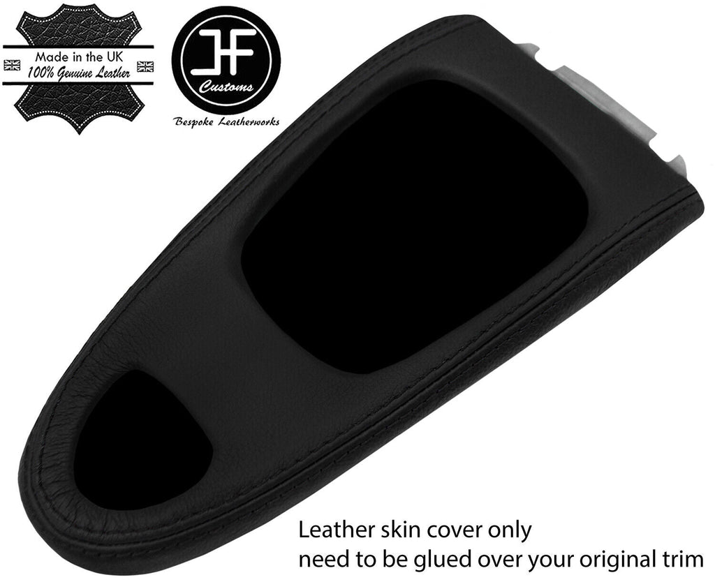 BLACK & BLACK LEATHER MANUAL GEAR SURROUND COVER FOR SAAB 93 9-3 2003-2012