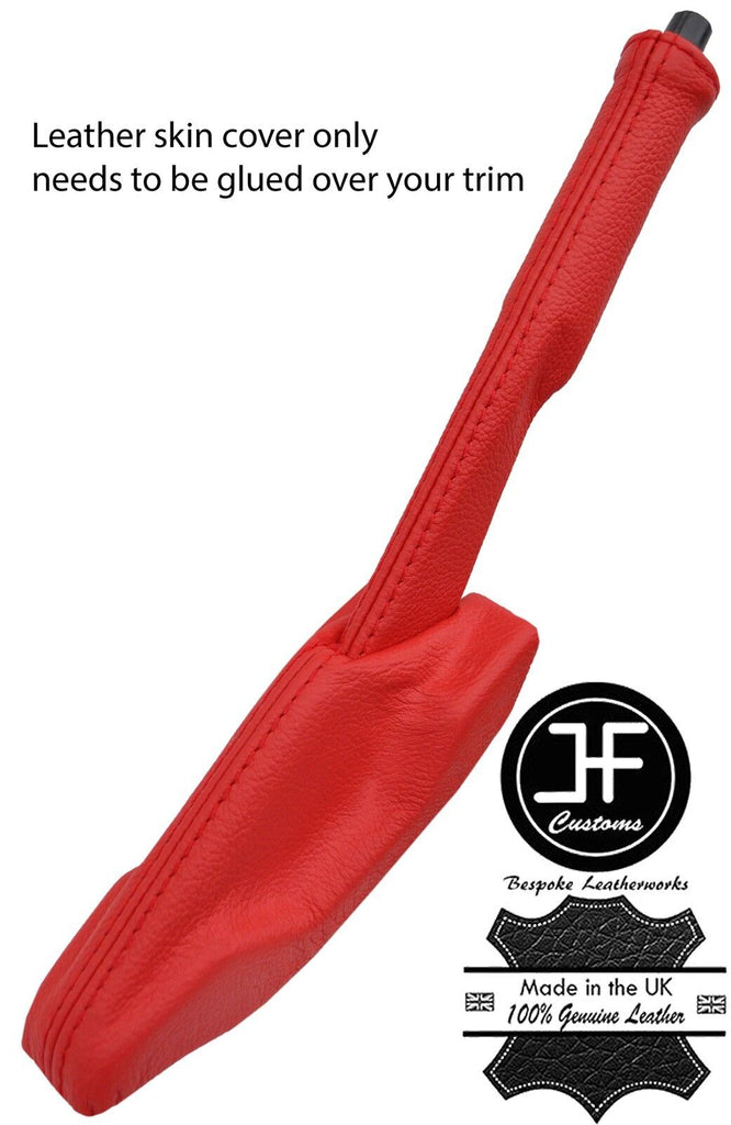 RED REAL LEATHER HANDBRAKE+TRIM COVERS FOR VW GOLF MK1 JETTA CADDY SCIROCCO