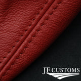 DARK RED LEATHER AUTOMATIC GEAR GAITER+PLASTIC FRAME FOR AUDI A7 18-22