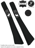 BLACK STITCH 2X B PILLAR REAL LEATHER COVERS FITS MERCEDES W124 E CLASS 83-95