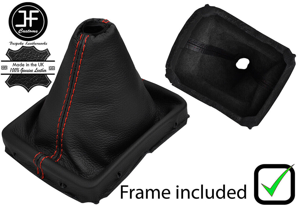 RED  STITCH LEATHER GEAR GAITER+PLASTIC FRAME FITS CITROEN C4 PICASSO 13-17