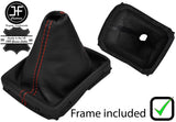 RED  STITCH LEATHER GEAR GAITER+PLASTIC FRAME FITS CITROEN C4 PICASSO 13-17