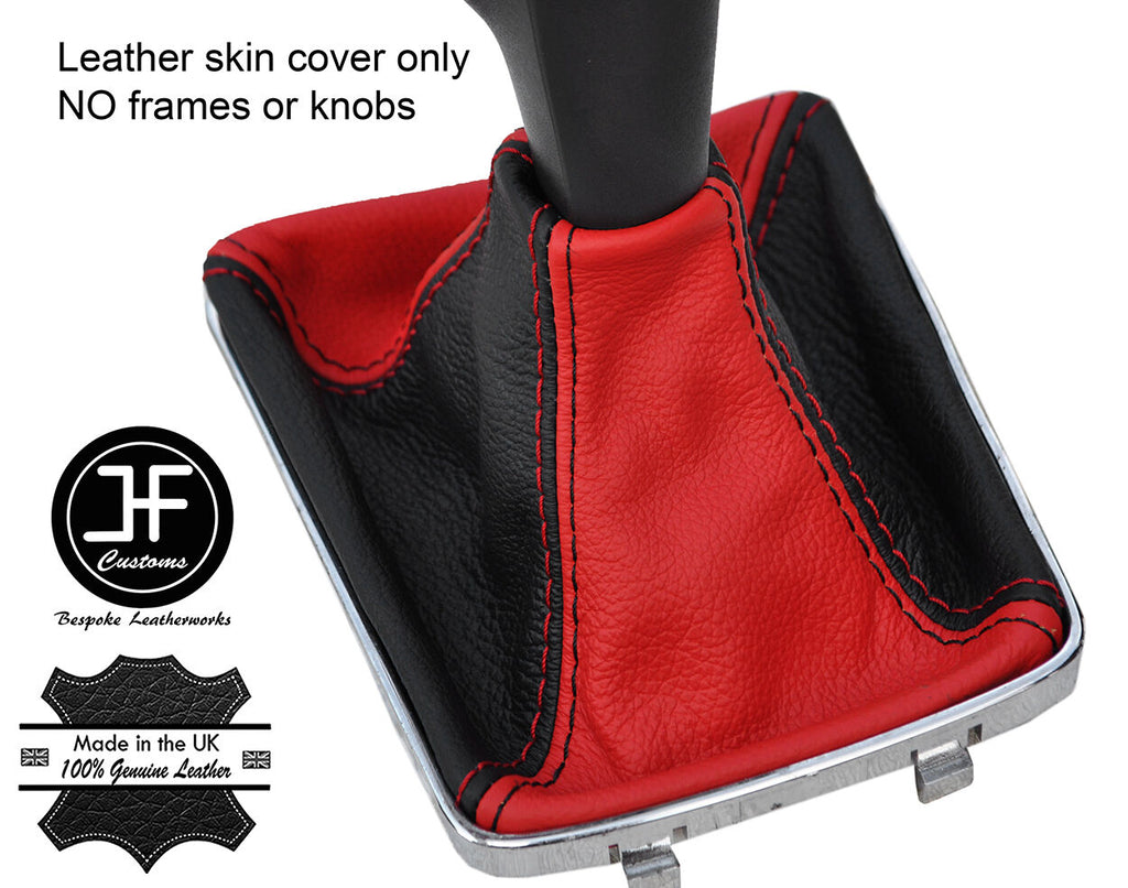 BLACK & RED TOP GRAIN LEATHER GEAR GAITER FOR VAUXHALL OPEL ASTRA MK5 H 04-09