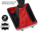 BLACK & RED TOP GRAIN LEATHER GEAR GAITER FOR VAUXHALL OPEL ASTRA MK5 H 04-09