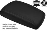 BLACK REAL LEATHER ARMREST LID COVER FITS SSANGYONG KORANDO 10-2017 CUSTOM NEW